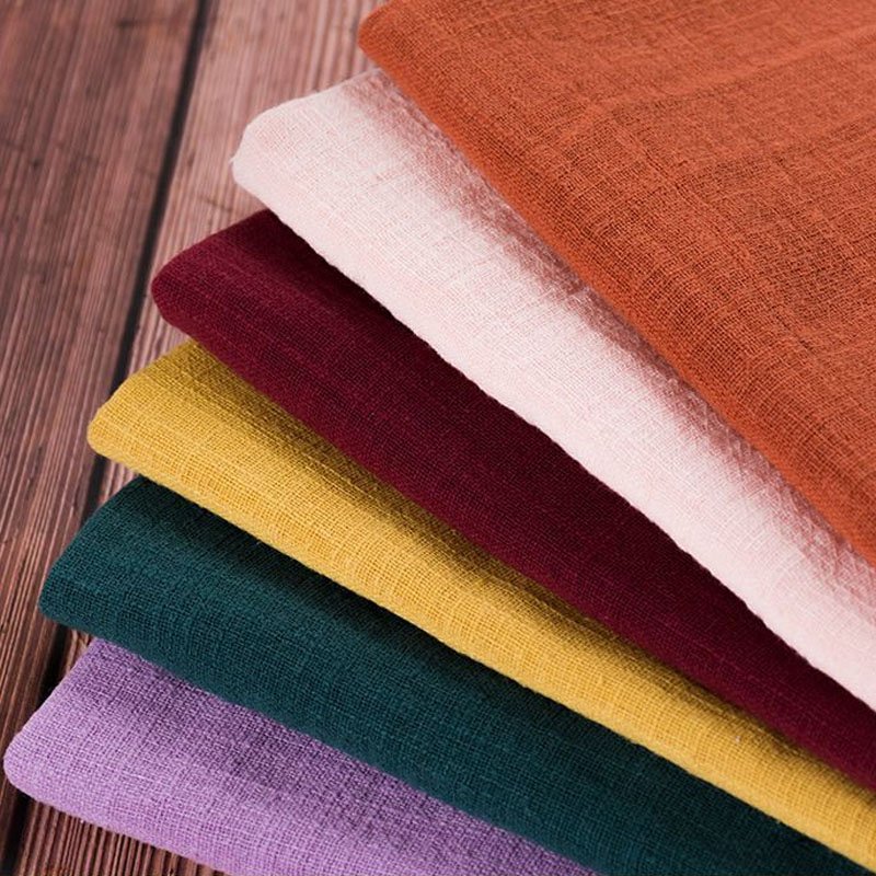 Wholesale 100% Pure Linen Plain Dyed Sand Wash Fabric