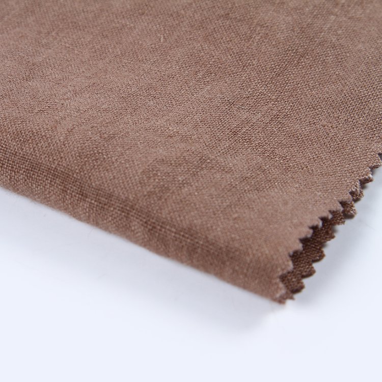 Most popular whole colored woven plain dyed european linen fabric pure 100%