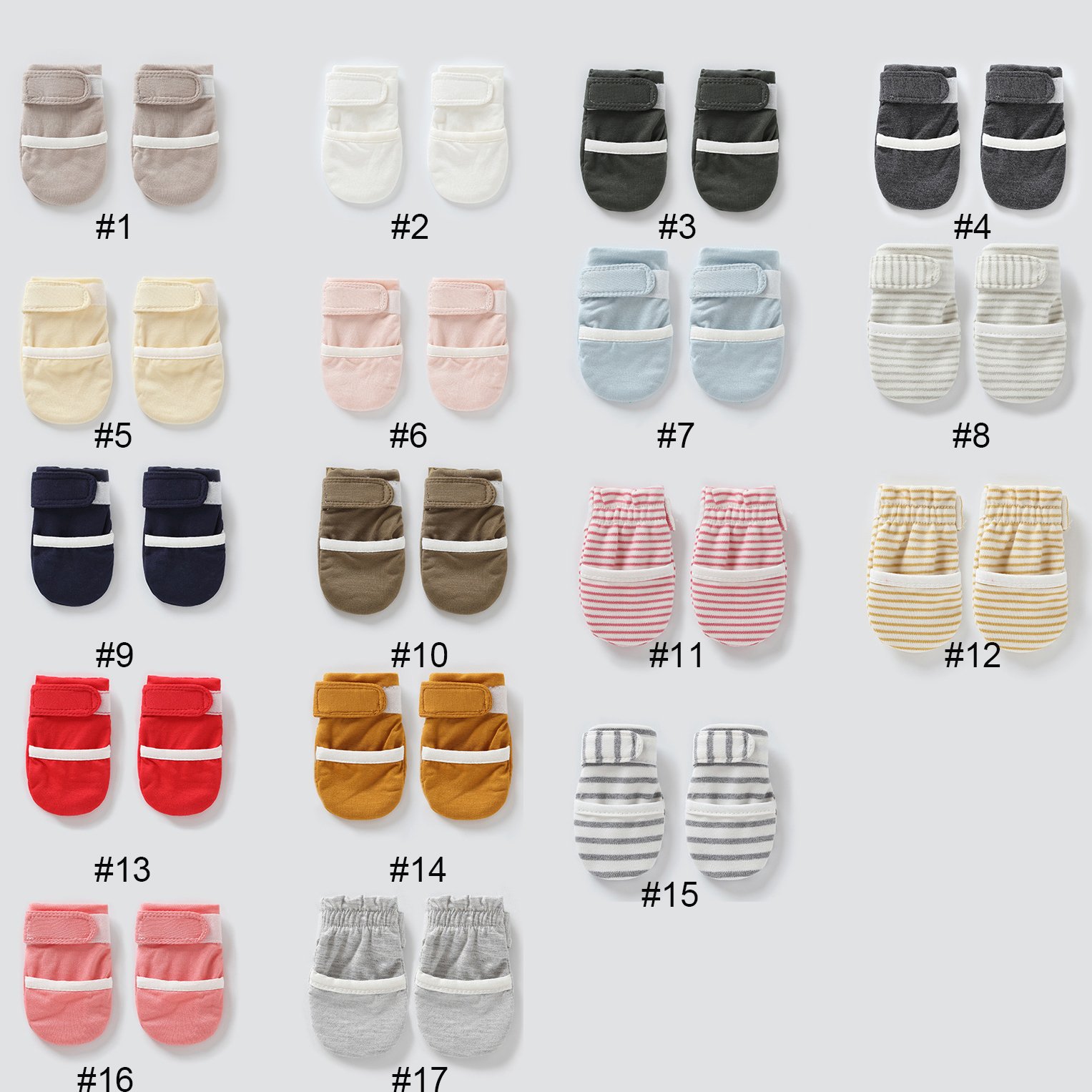 2021 Knit Cotton Bamboo Fiber 0-6 Months Infant Toddler Baby No Scratch Hand Teething Gloves Mittens Newborn Baby Mittens