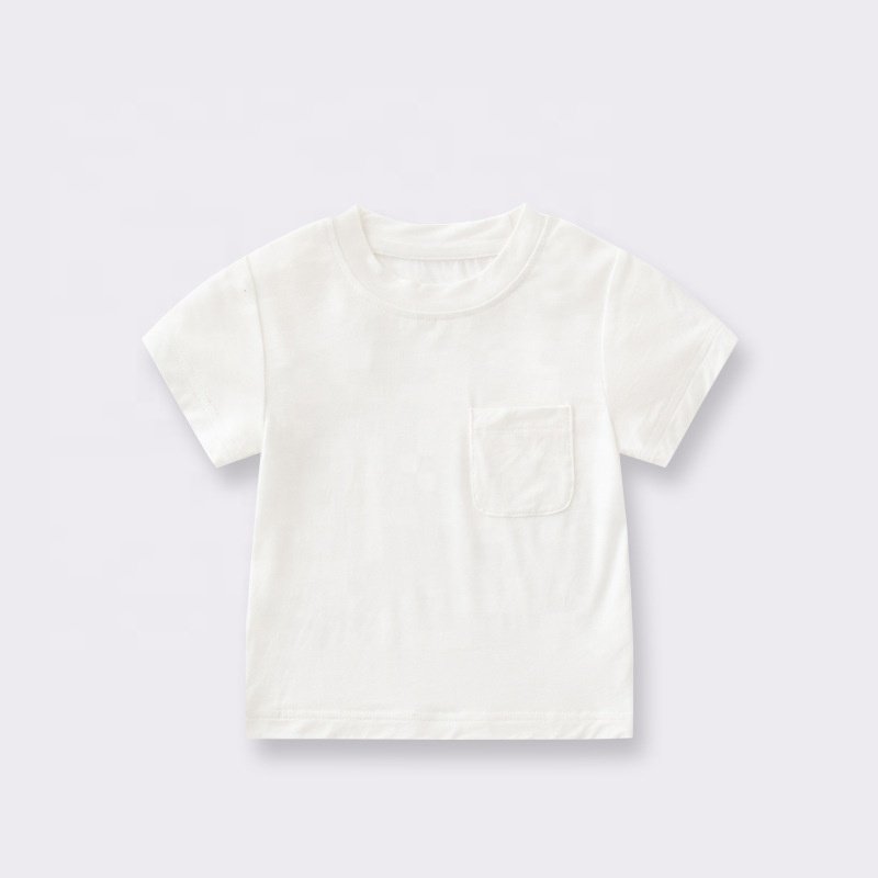 Custom Bamboo baby short sleeved T-shirt summer half sleeved baby summer outfit outer top quality soft kids T-shirt