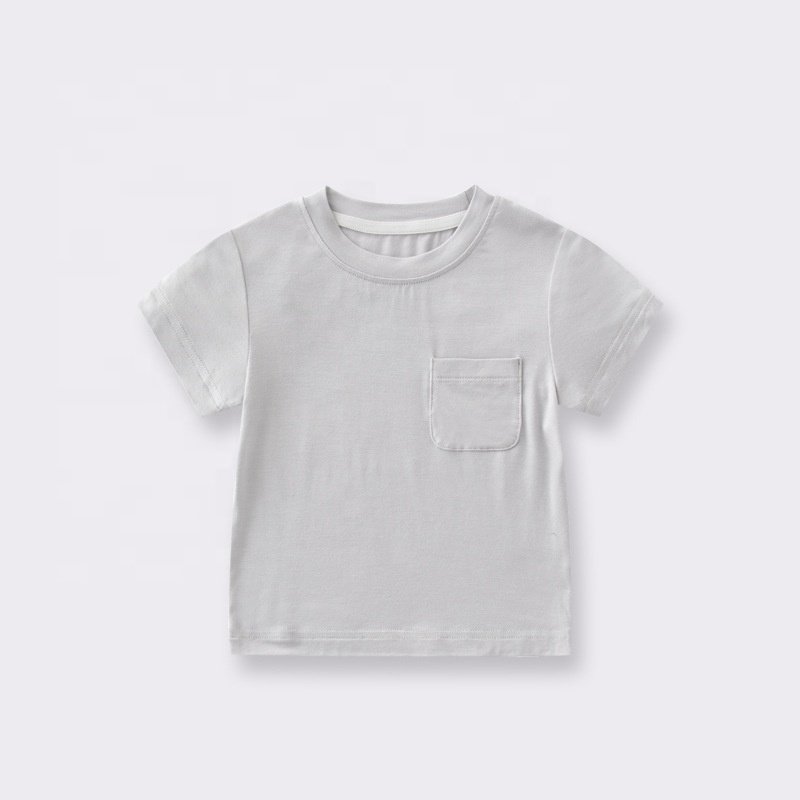 Custom Bamboo baby short sleeved T-shirt summer half sleeved baby summer outfit outer top quality soft kids T-shirt