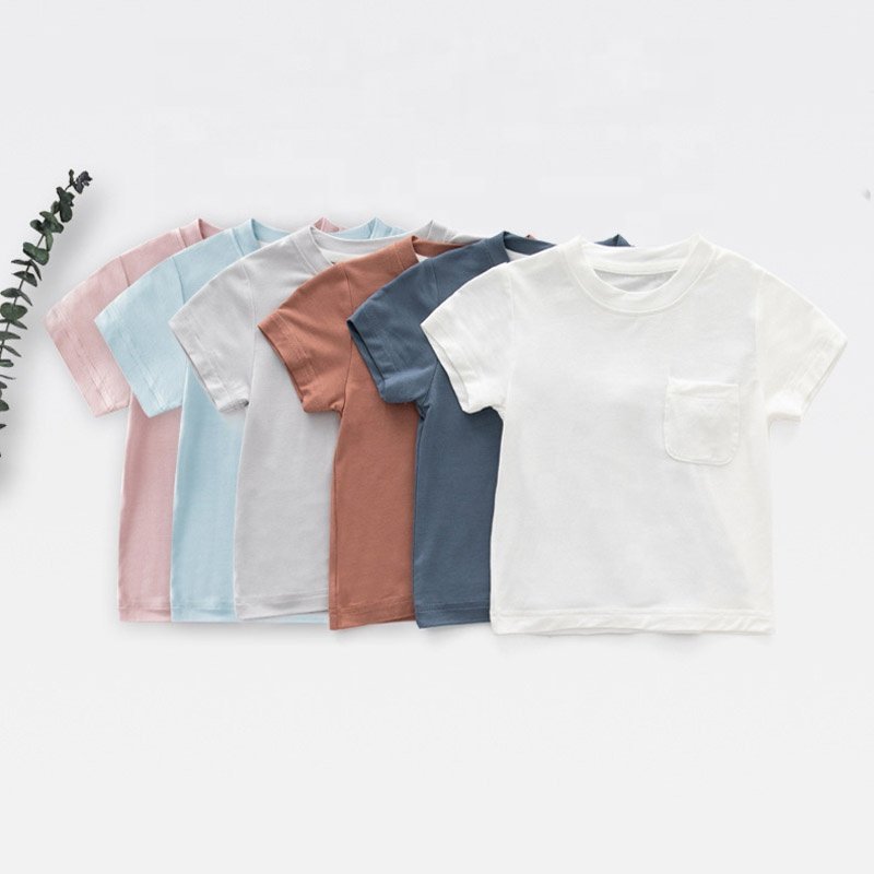 Custom Bamboo baby short sleeved T-shirt summer half sleeved baby summer outfit outer top quality soft kids T-shirt