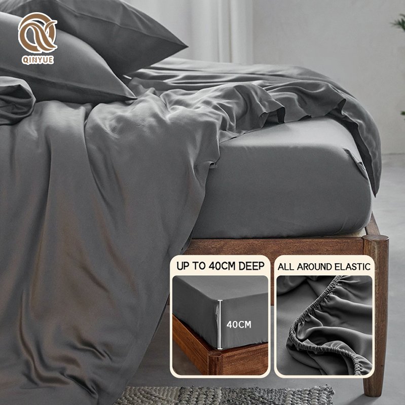 Best selling High quality Bed linen Luxury 60S 300TC 400TC Solid Color Organic Bamboo Duvet Cover Sets