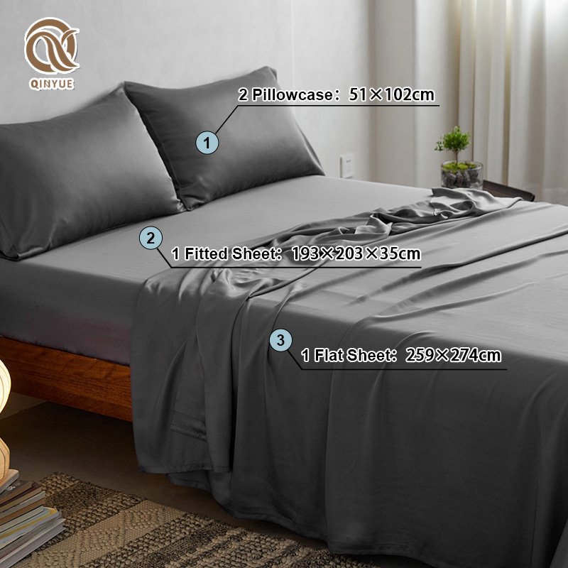 Best selling High quality Bed linen Luxury 60S 300TC 400TC Solid Color Organic Bamboo Duvet Cover Sets