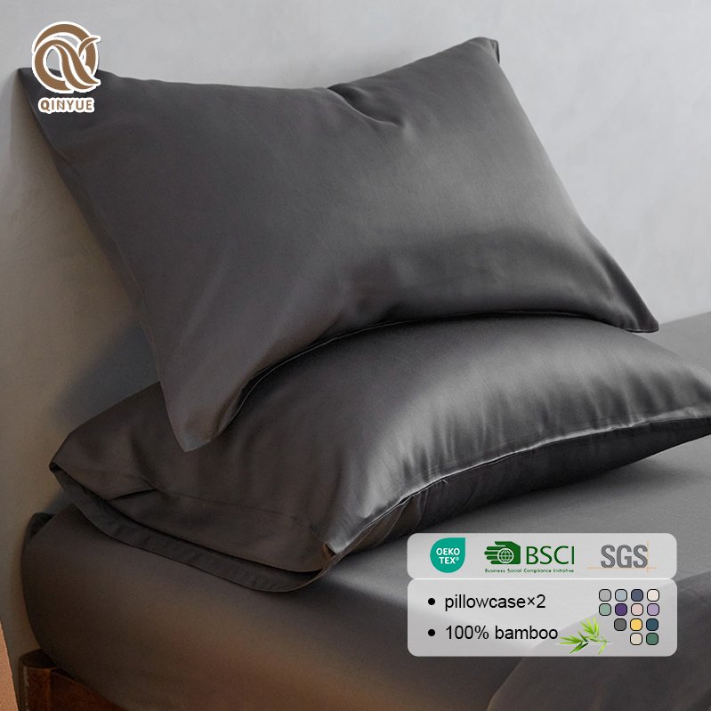Best selling High quality Bed linen Luxury 60S 300TC 400TC Solid Color Organic Bamboo Duvet Cover Sets