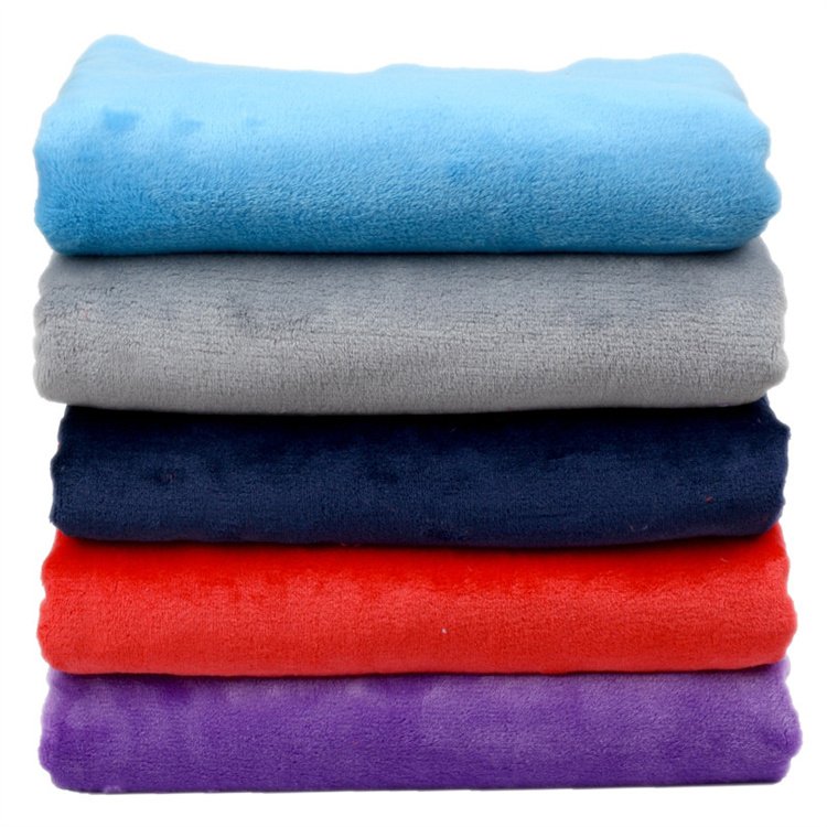 100 polyester 160cm width soft touch double solid flannel fleece fabric 280gsm for soft super soft blankets
