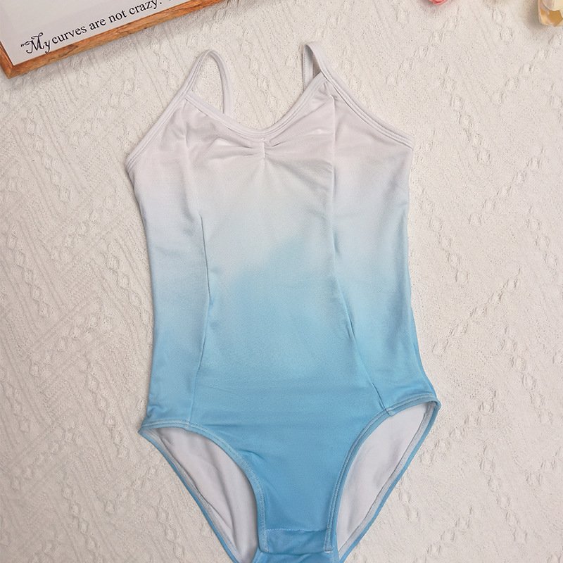 Children Camisole Cotton Ballet Leotards Girls Low Back Mesh Splice Dance Leotard