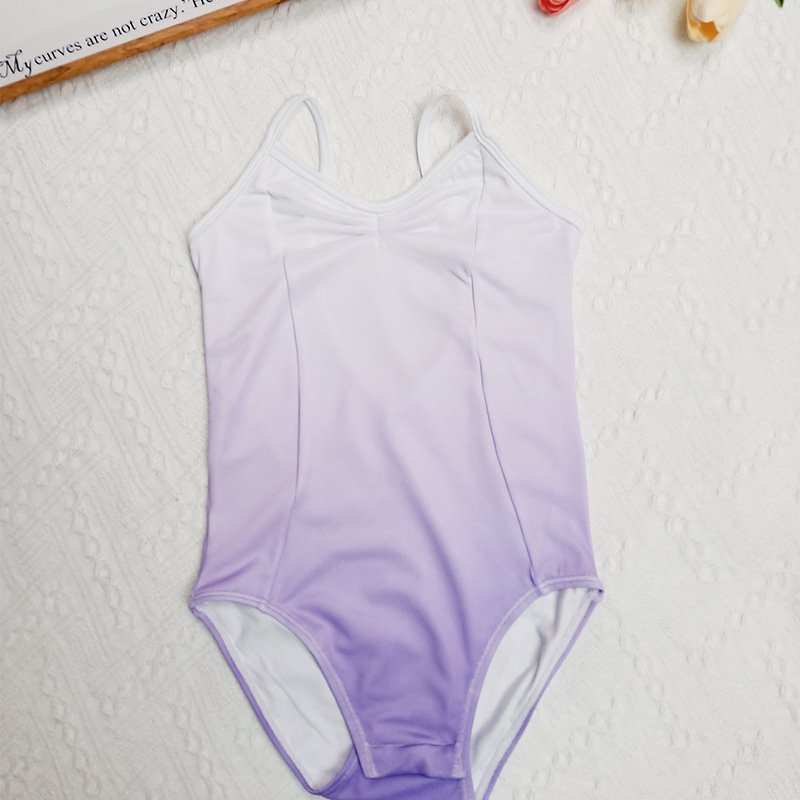 Children Camisole Cotton Ballet Leotards Girls Low Back Mesh Splice Dance Leotard