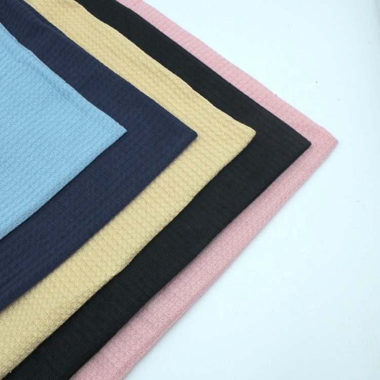 2023 Hot selling 100% polyester knitting waffle patterned cotton knitting fabric for dress
