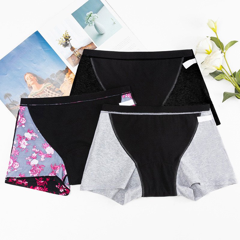 Overnight Period Shorts for Women Bamboo Viscose Absorbent Sleep Period Boyshorts Heavy Flow Menstrual Boxer Panties