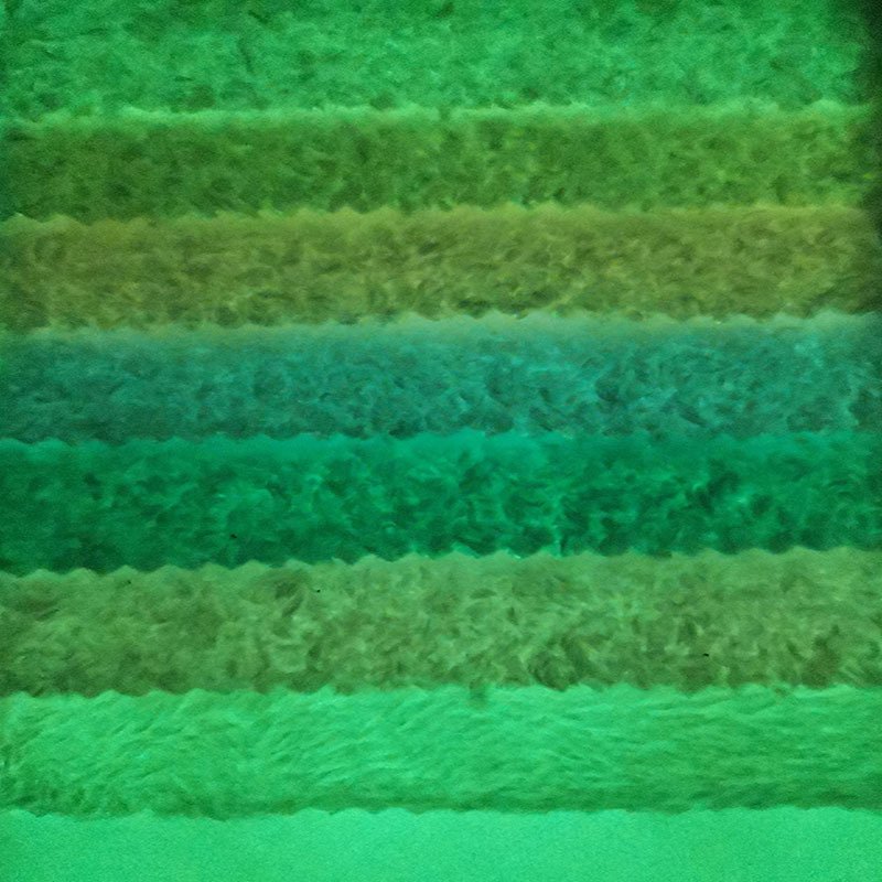 Green Fluorescent High Bright Glow In The Dark Luminous 100% Polyester Plush Fleece Fabric Pearl Velvet Fabric For Toy