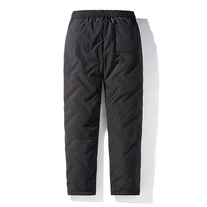 Men's Winter Thick Cotton Pants XL Size Fitness Style Washed Printed Decorated Knitted Fabric Pocket Colorful Pattern Logo Waist