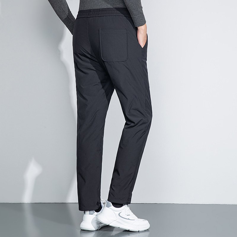 Men's Winter Thick Cotton Pants XL Size Fitness Style Washed Printed Decorated Knitted Fabric Pocket Colorful Pattern Logo Waist