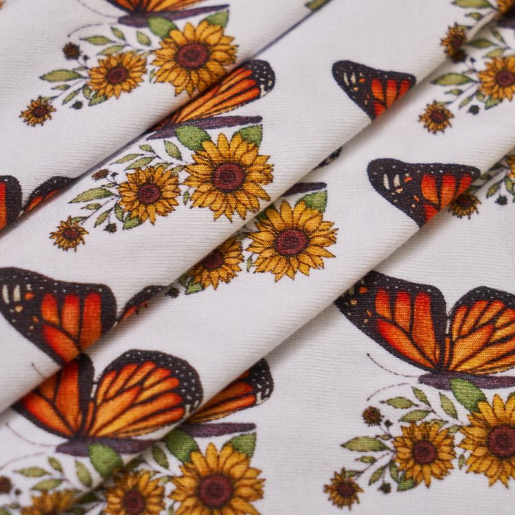 Custom bamboo fiber fabric digital printing bamboo spandex cotton jersey baby kids fabric wholesale