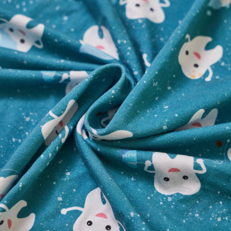 Custom bamboo fiber fabric digital printing bamboo spandex cotton jersey baby kids fabric wholesale