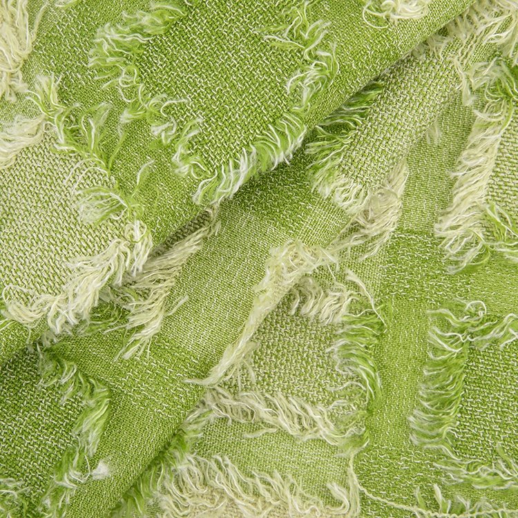 Factory Outlet Fashionable Premium Quality Soft Comfortable Plaid 100% Jacquard Polyester Fabric with Fringe for Shirts Dresses