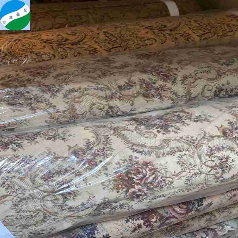 High quality polyester chenille jacquard stock fabric for sofa furniture upholstery with cheap meter price from keqiao