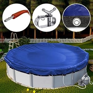 Yinjiang 100% Polyester Fabric Good Quality Outdoor Blue Waterproof Swimming Pool Cover Set