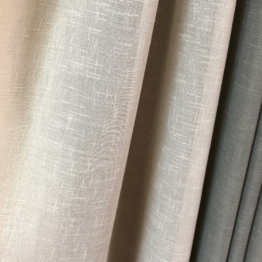China Home Textile Fabric Manufacturer Solid Color Stripe Polyester Linen Sheer Pattern Upholstery and Curtain Fabrics