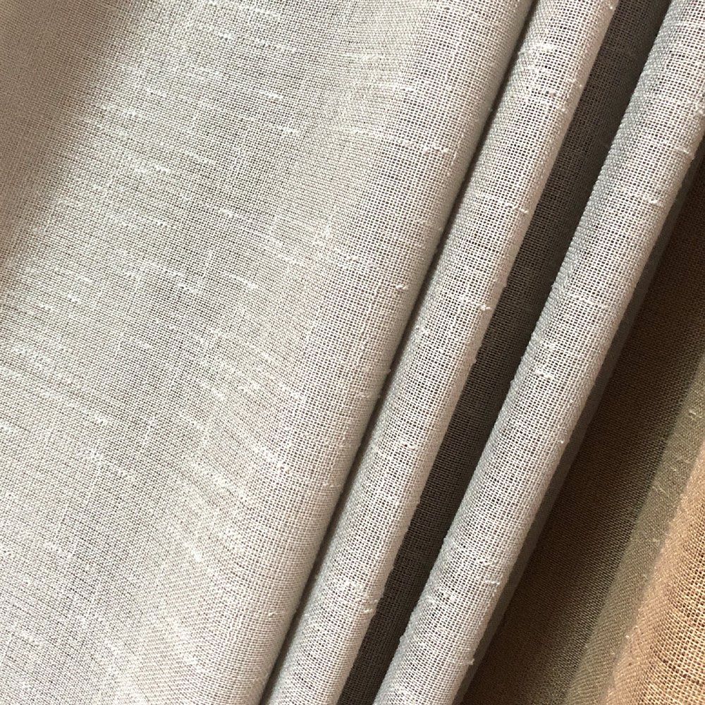 China Home Textile Fabric Manufacturer Solid Color Stripe Polyester Linen Sheer Pattern Upholstery and Curtain Fabrics