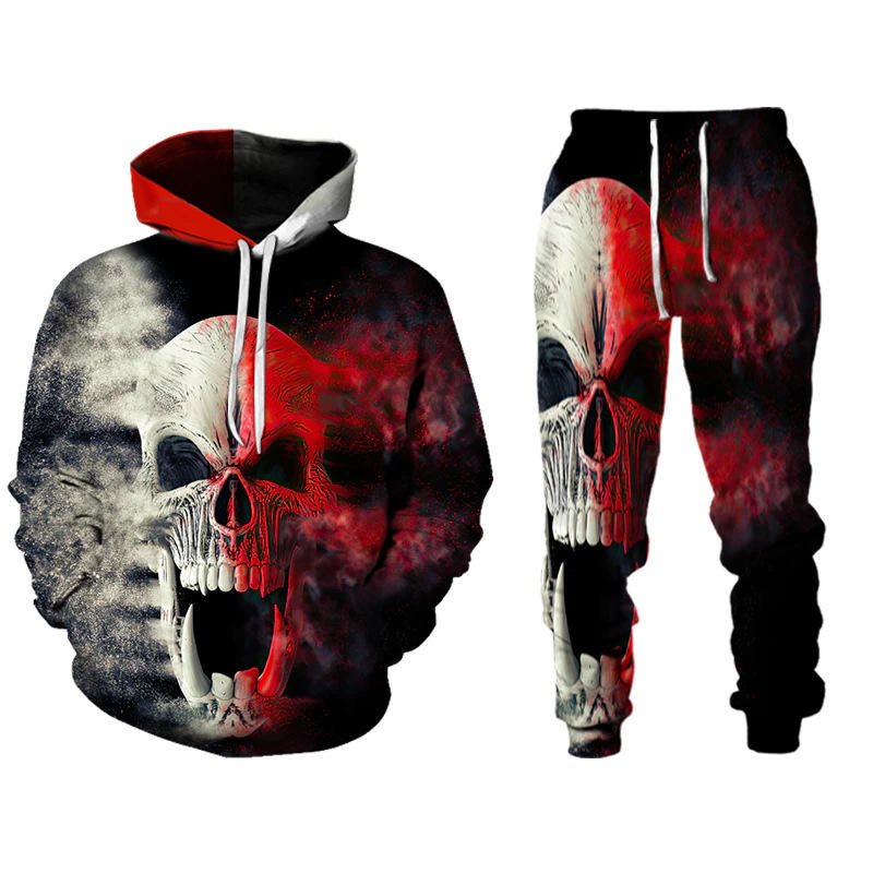 2024 New WL Custom Fashion Animal 3D Digital Printed Pullover Men's Sweatshirt and Hoodie Set Hot Selling 2024 New Velour Fabric