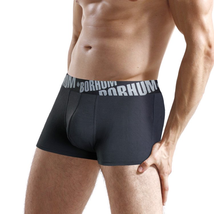 Customizable Men's Wholesale Underwear Comfortable Bamboo Fiber Fabric Woven Boxer Briefs Classic Style Custom Logo waistband