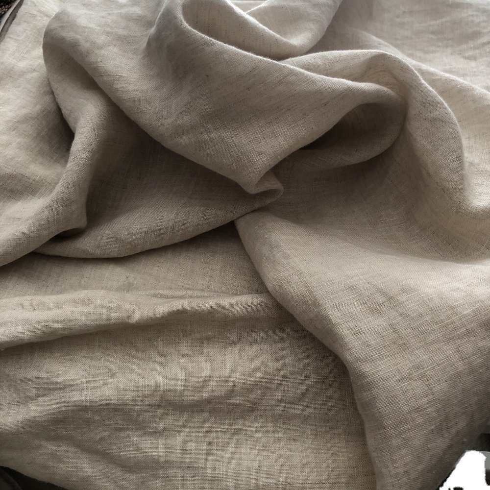 100% French linen plain dyed woven fabric wholesale flax natural cloth shirt linen bedding napkins bags customized