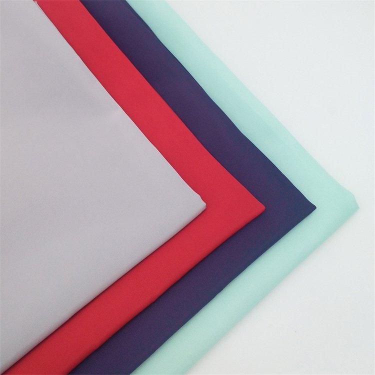 Wholesale durable shell cloth solid dyed 75D 100% polyester imitation memory bomber jacket fabric