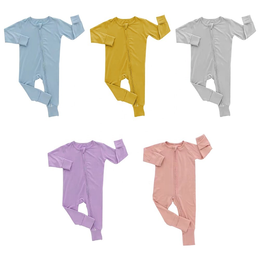 Professional Factory Custom Bamboo Pajamas Baby Hot Sale Color 95% Bamboo and 5% Spandex Long Sleeve Baby Girl Toddler Clothes