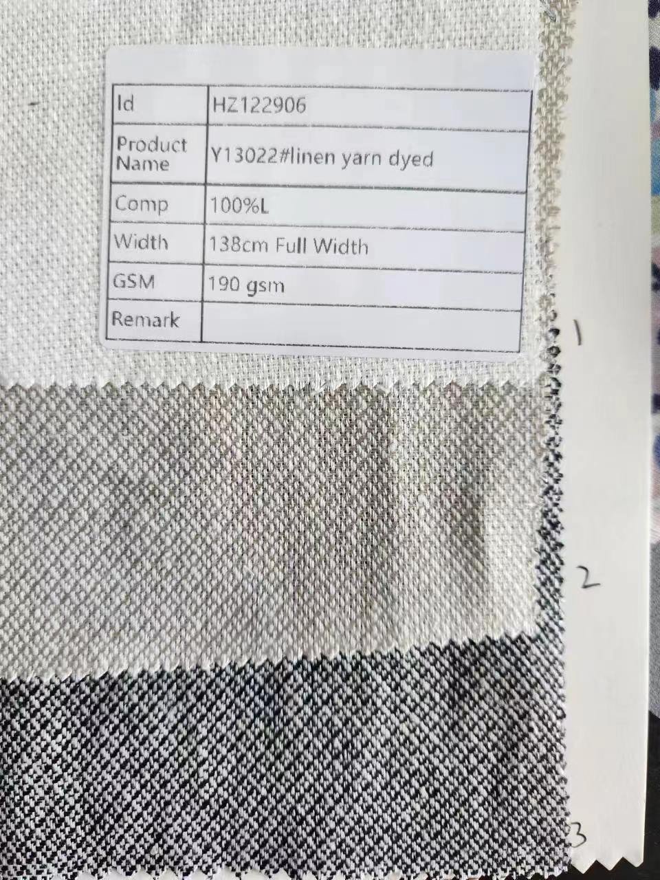 100 linen yarn dyed fabric for high quality garment