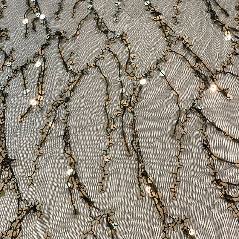100% polyester 3D Embroidery Flowers cheap wholesale price sequin fabric embroidery for wedding dresses