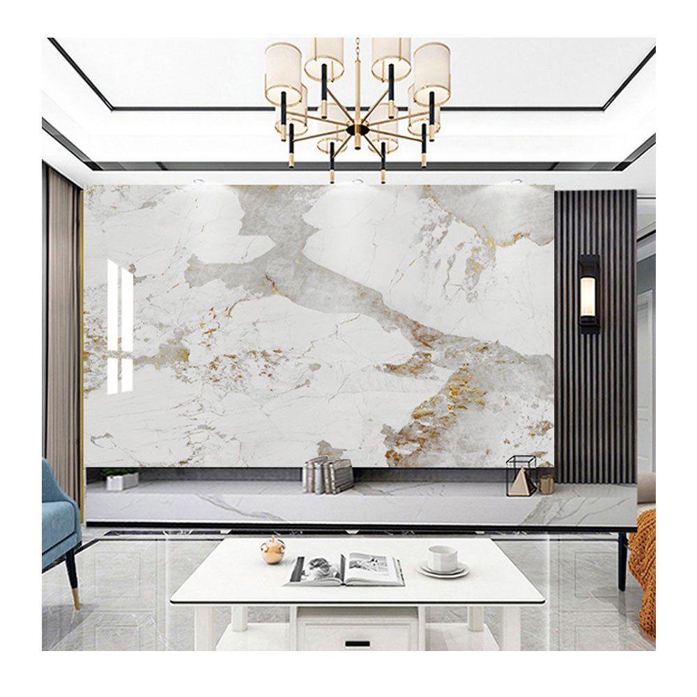 HL Modern High gloss marble Mirror surface Water ripple WPC Carbon Rock Panels Fabric Wood grain Charcoal Bamboo Wall Panel