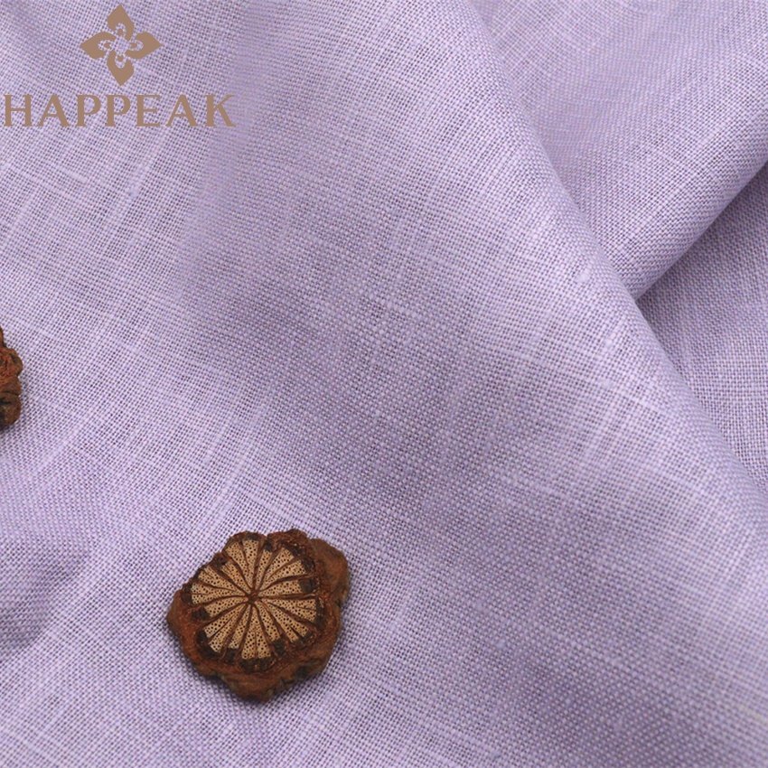 HAPPEAK Hot Sales 100% Linen Fabric Solid Colour Plain Woven 230gsm Pure Linen Fabrics For Clothing