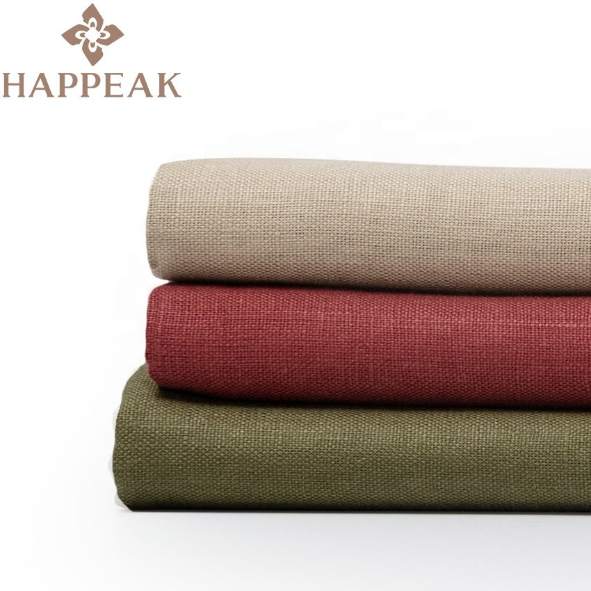 HAPPEAK Hot Sales 100% Linen Fabric Solid Colour Plain Woven 230gsm Pure Linen Fabrics For Clothing