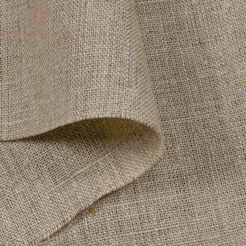 HAPPEAK Hot Sales 100% Linen Fabric Solid Colour Plain Woven 230gsm Pure Linen Fabrics For Clothing