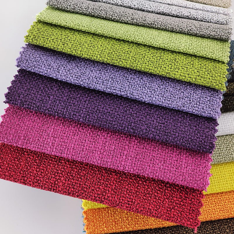 100% High Quality Polyester Linen Look Weaved Fabric for Sofa Upholstery Breathable Home Textile for Bags Curtains Boys Girls