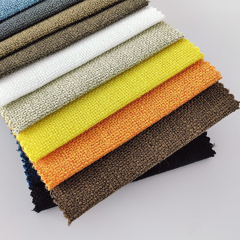 100% High Quality Polyester Linen Look Weaved Fabric for Sofa Upholstery Breathable Home Textile for Bags Curtains Boys Girls