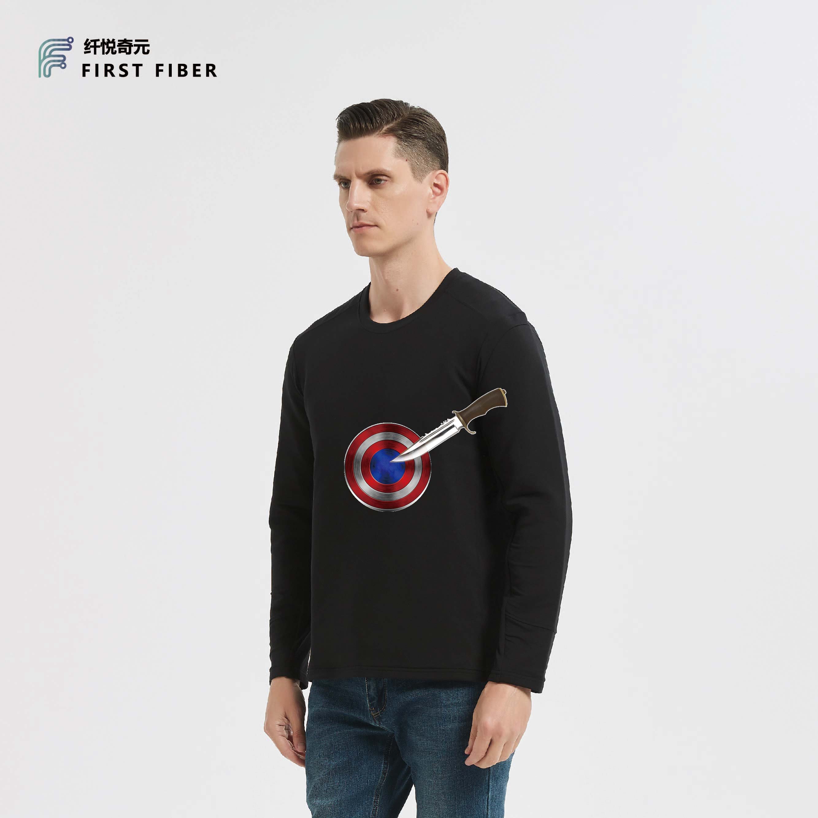 Hot Black Concealable Personal Safety Long Sleeve Shirt Light weight Anti Knife Stab Proof Clothing
