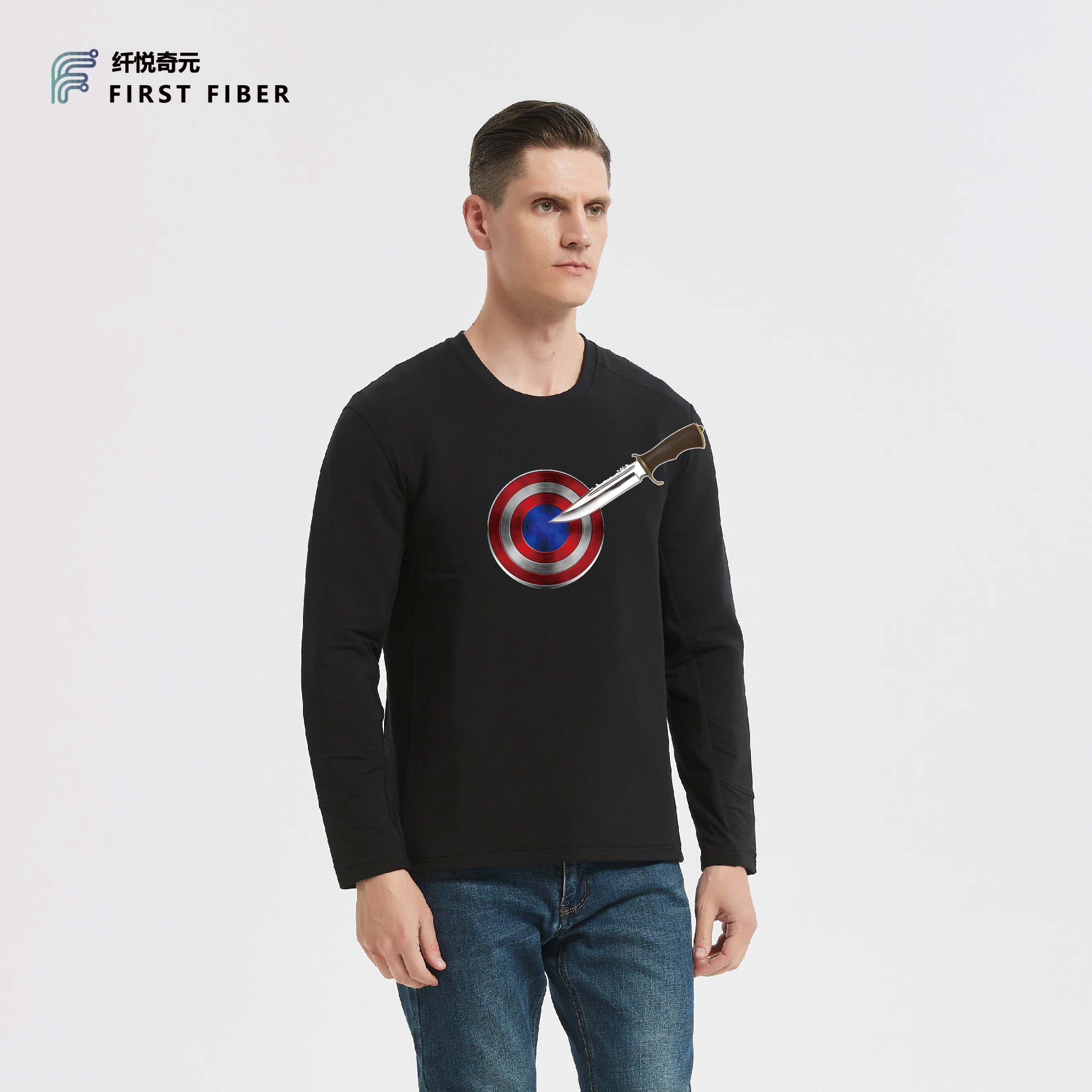 Hot Black Concealable Personal Safety Long Sleeve Shirt Light weight Anti Knife Stab Proof Clothing
