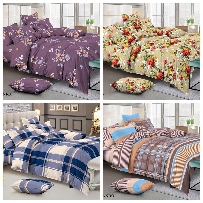 100 polyester fabric 3D print fabric Brushed microfiber bed sheet set for home textile bedding bed cover fabric wholesaler