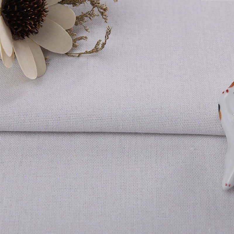 Hot sale solid natural color linen cotton fabric natural washed fabric linen for curtains bed