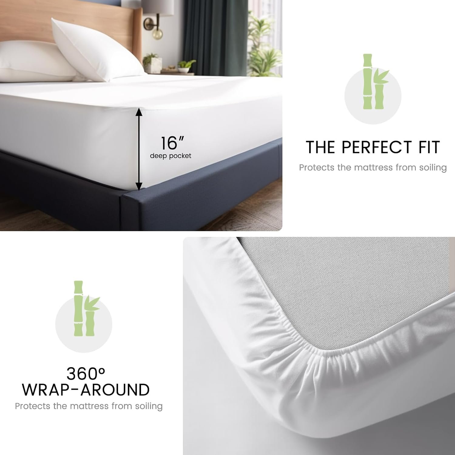 Cloudland Bamboo Collection Bed Sheet Bamboo Sheets Organic Bamboo Bedding Sheet Set Queen Size