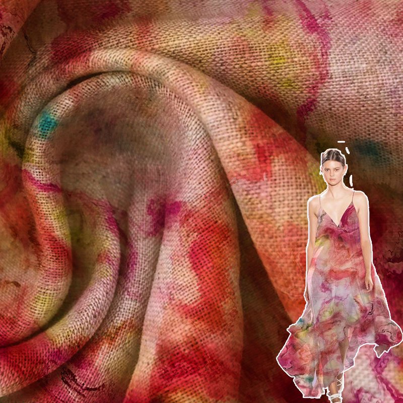 Tessuto di lino traspirante con digitale 100% floreale personalizzata