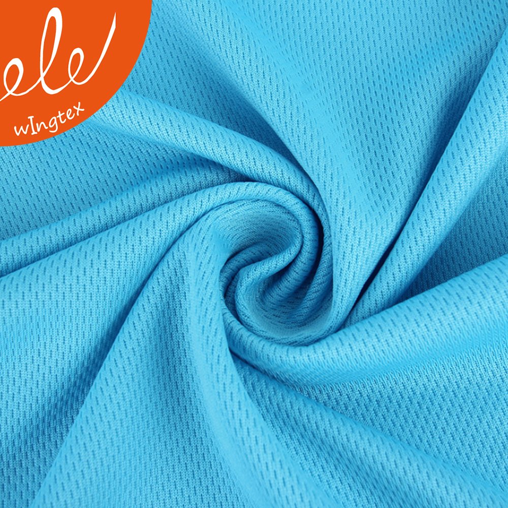 Wholesale Stock Bird Eye Mesh Single Jersey 100% Polyester Fabric For Sport Tela Para Sublimar Football Jersey Material