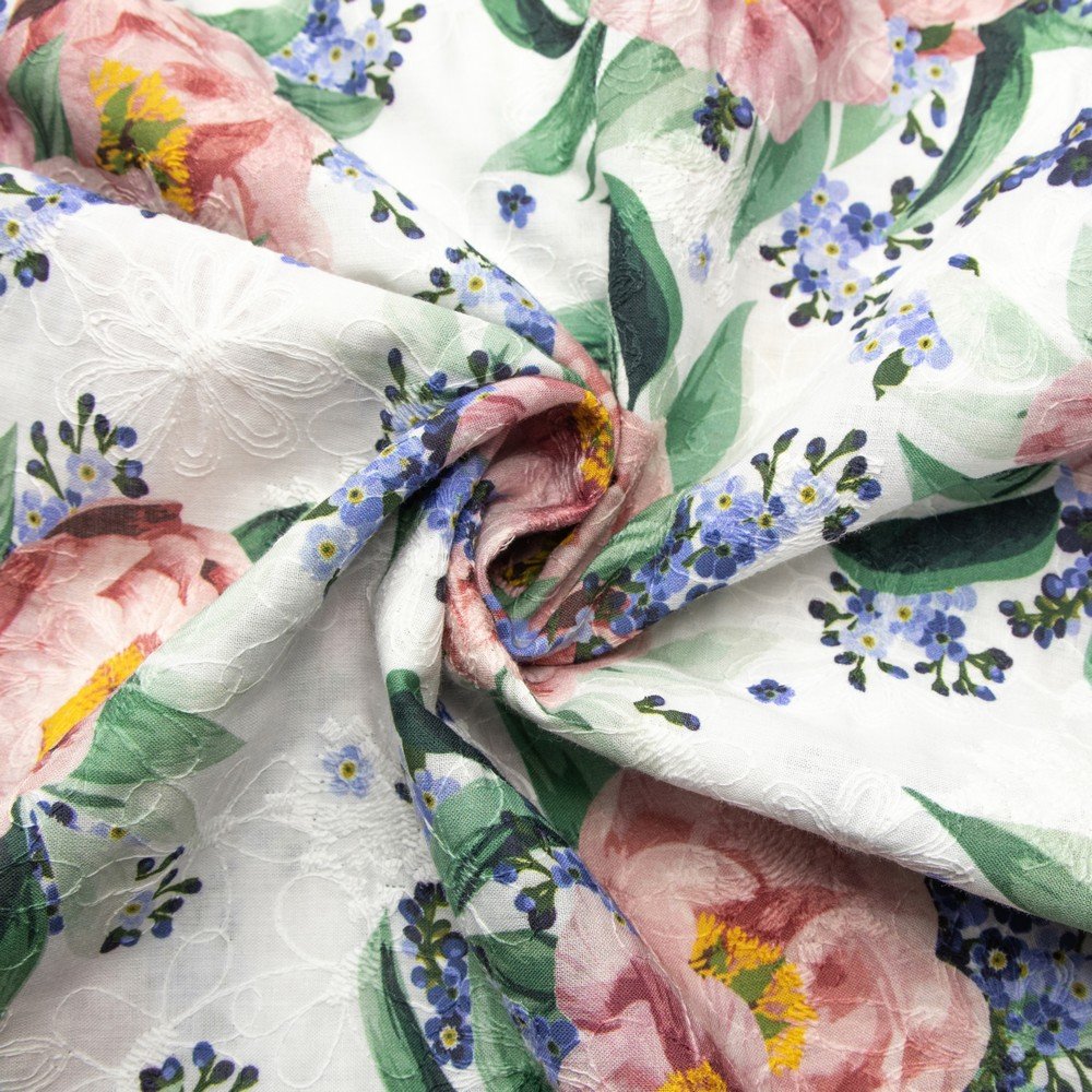 Wholesale Style 2.5cm Elegant Vintage Daisy Linen Printed Floral Cotton Eyelet Embroidery Lace Fabric For Dresses