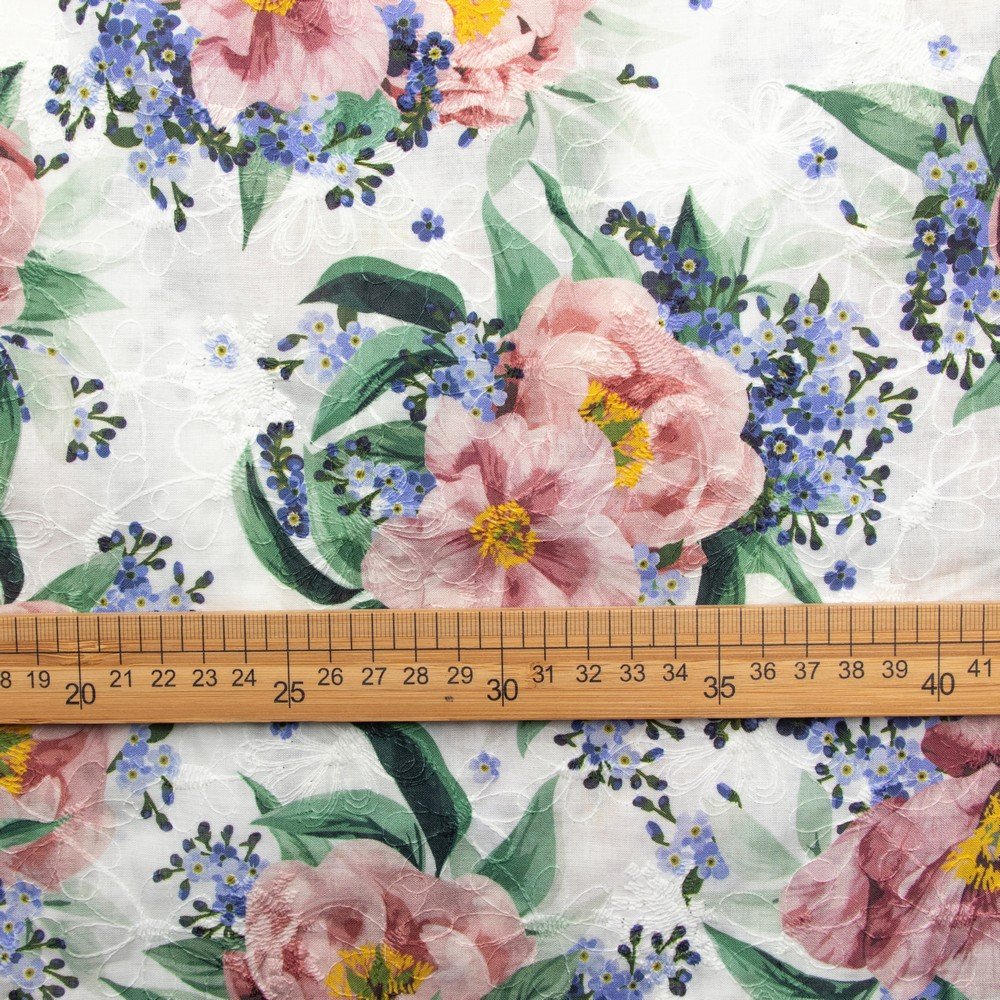 Wholesale Style 2.5cm Elegant Vintage Daisy Linen Printed Floral Cotton Eyelet Embroidery Lace Fabric For Dresses