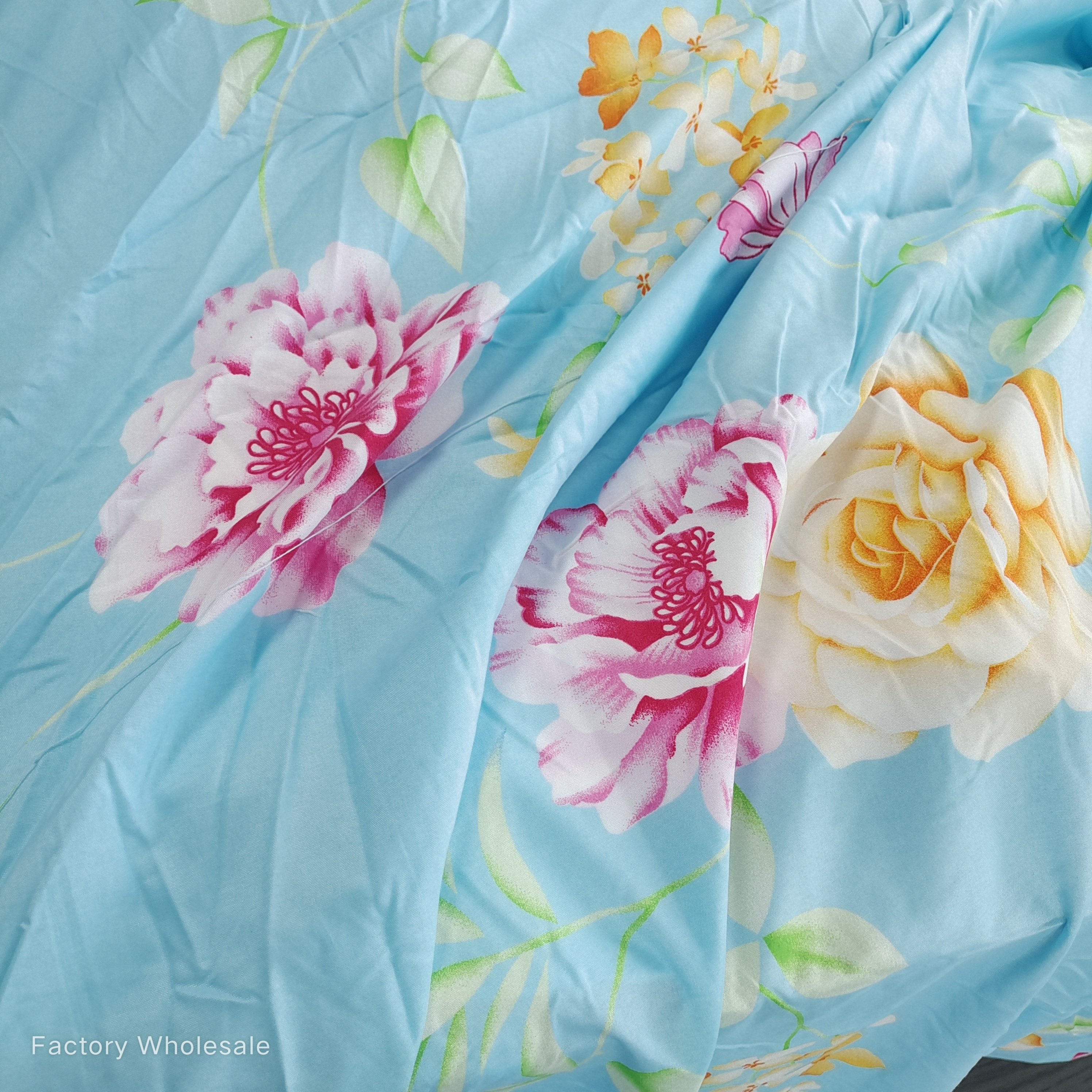 Floral disperse twill 100% polyester material changxing microfiber 3d printed woven printed fabric for quilting and comforters