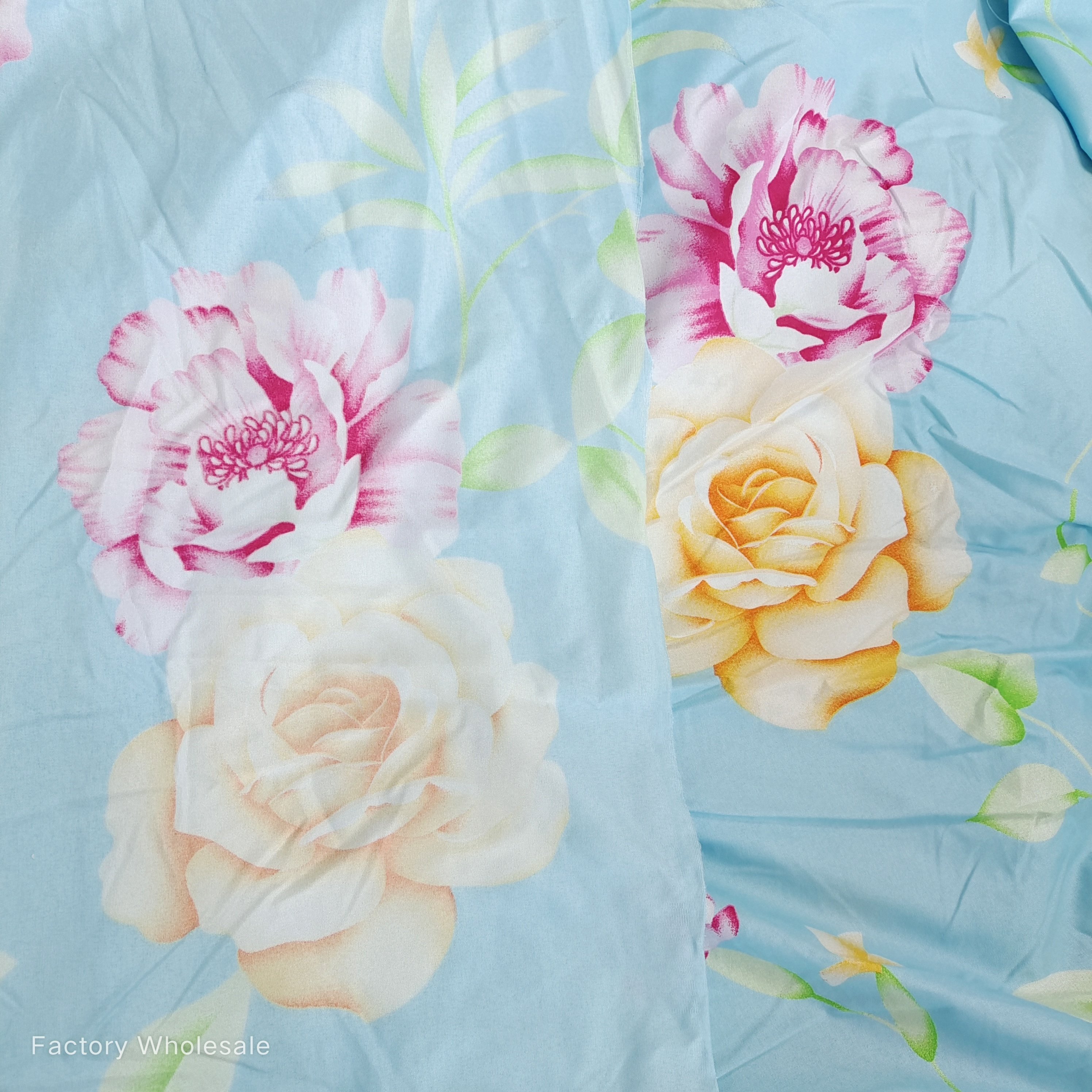 Floral disperse twill 100% polyester material changxing microfiber 3d printed woven printed fabric for quilting and comforters