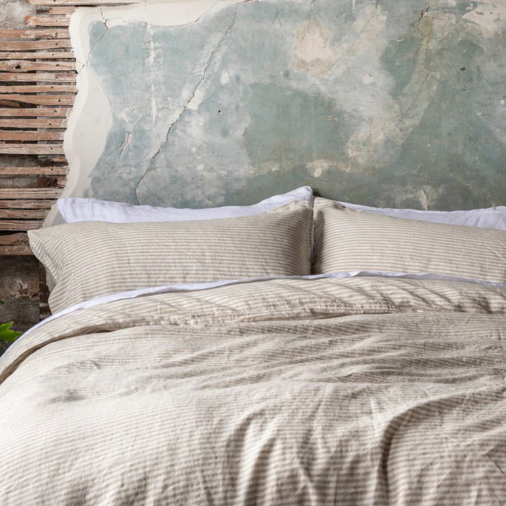 GOTS Certificate Withstand High Temperatures Bed Linen Set 100 % Flax Linen Fabric European Flax Linen Bedding