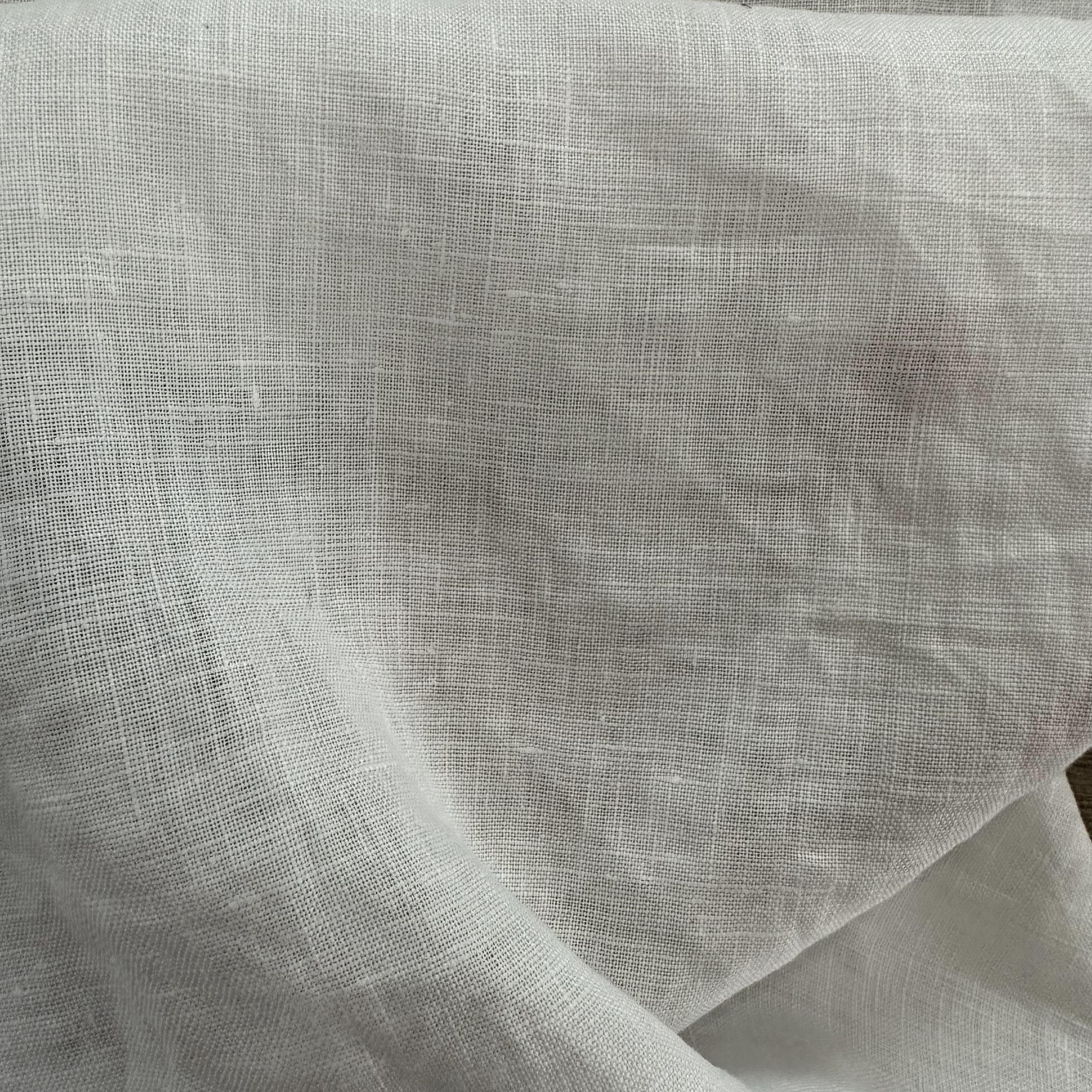 Factory directly sale least MOQ Natural Thin 100%Linen Plain Fabric For Clothing